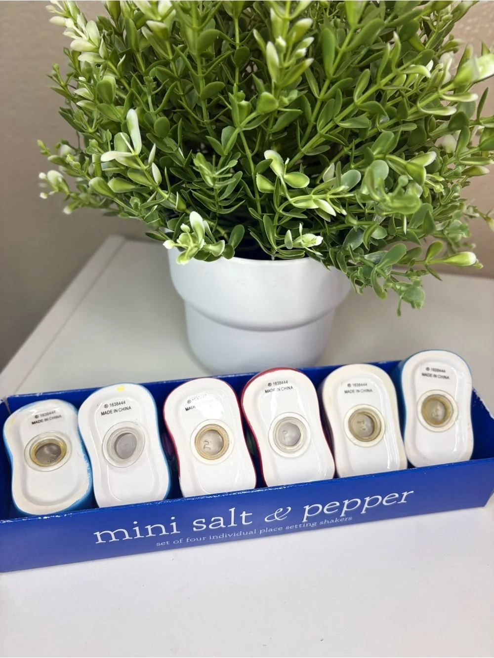 Mini Salt & Pepper Set - Colorful Ceramic Place Setting Shakers